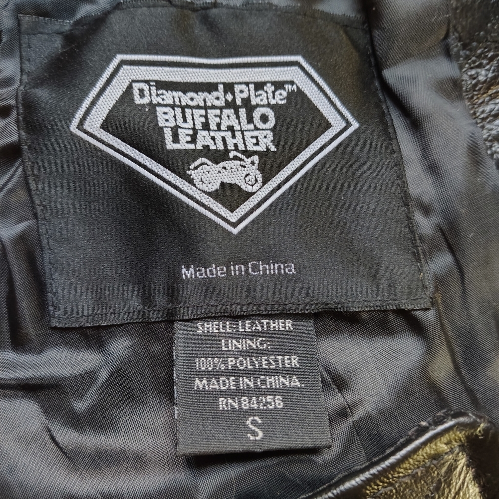 Black Leather Patchwork Vtg Motorcycle Chaps Men … - image 3